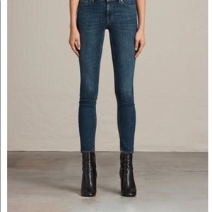 All Saints Dark Blue Skinny Jeans